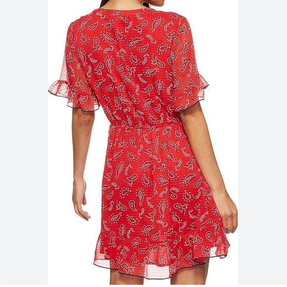 TOMMYJEANS HILFIGER Red Bandana Sheer Lightweight Short Sleeve Dress Size Small - Picture 13 of 13